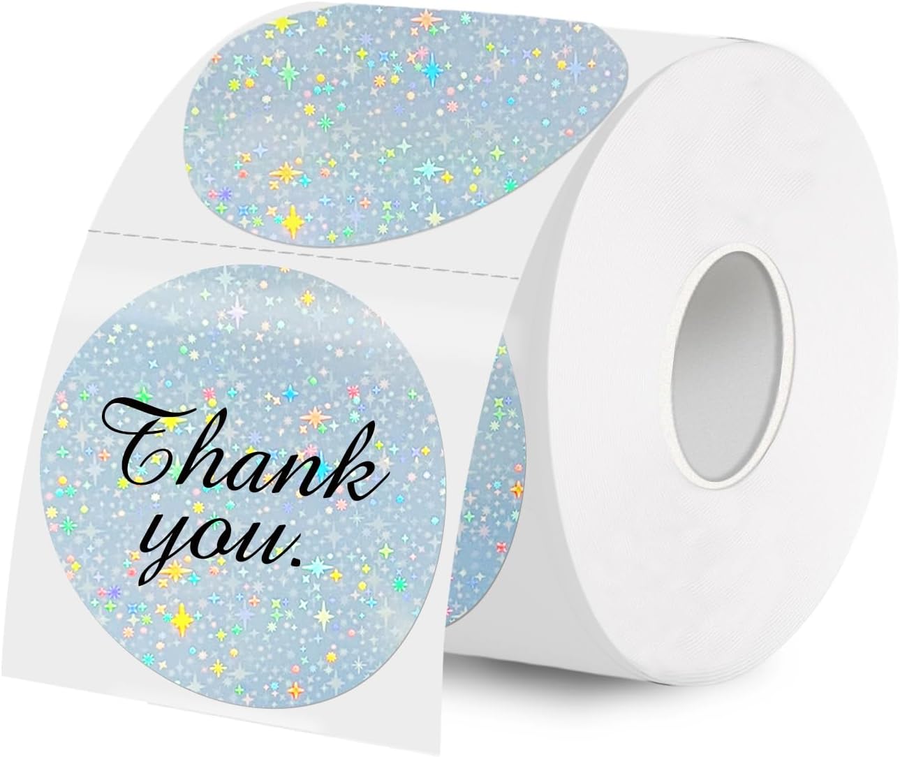 2''Holographic Thermal Label,Round Self-Adhesive Direct Thermal Label,Thermal Stickers for DIY Logo Design,Name Tag (300/Roll Starry Sky