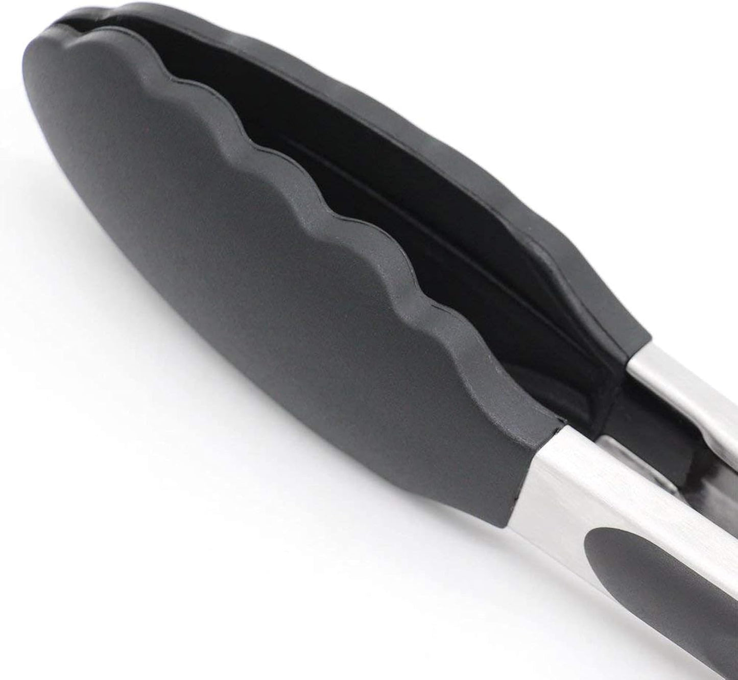 4 Pack Black Kitchen Tongs, Premium Silicone BPA Free Non-Stick Stainless Steel BBQ Cooking Grilling Locking Food Tongs, 9-Inch & 12-Inch