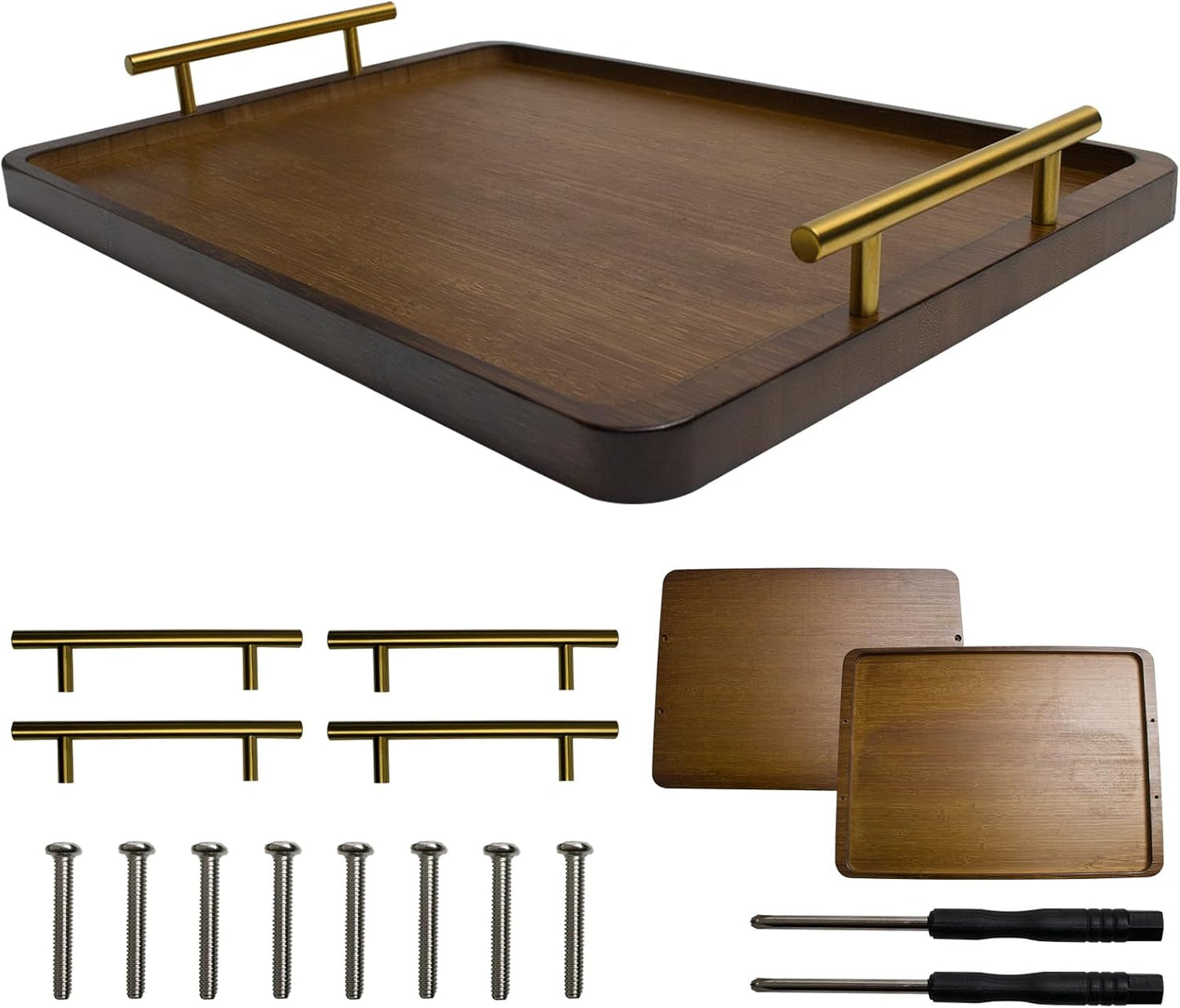 2 Pieces (15.94x11.61×0.9") of Rectangular Long Cut Vegetable Boards with Handles Made of Acacia Wood, Suitable for Coffee Table Trays, Home Decor Cheese Boards, Breakfast in Bed