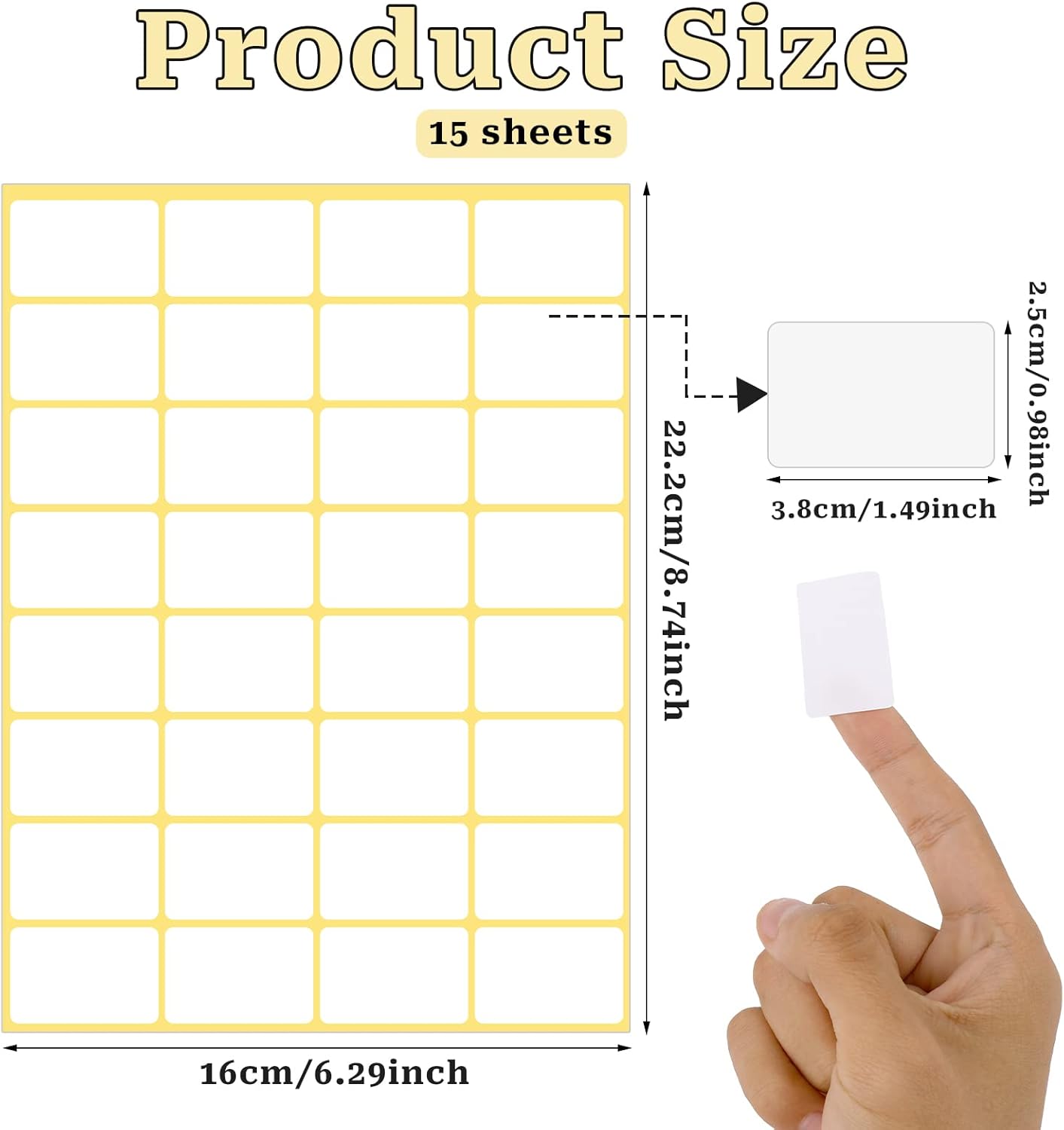 480 Pcs White Blank Labels Self Adhesive Library Book Spine Labels 1" x 1.5" Mailing Address Label Stickers Small Barcode Labels for Laser/Ink Jet Printers