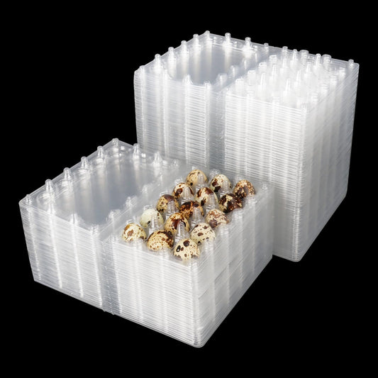 200 Pack Quail Egg Cartons, Clear Plastic Quail Egg Trays, Holds up to 15 Quail Eggs Securely - Your Ultimate Small Eggs Carton Holders for Bulk Storage and Display