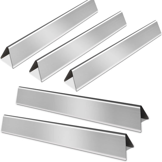 Flavorizer Bars 17.5 inch Gas Grill Replacement Parts for Weber Genesis 300 Series E310 E320 E330 S310 S320 S330 EP/CEP-310 EP/CEP-320 EP/CEP-330, 5 Pack Stainless Steel Flavor Bar Heat Plates
