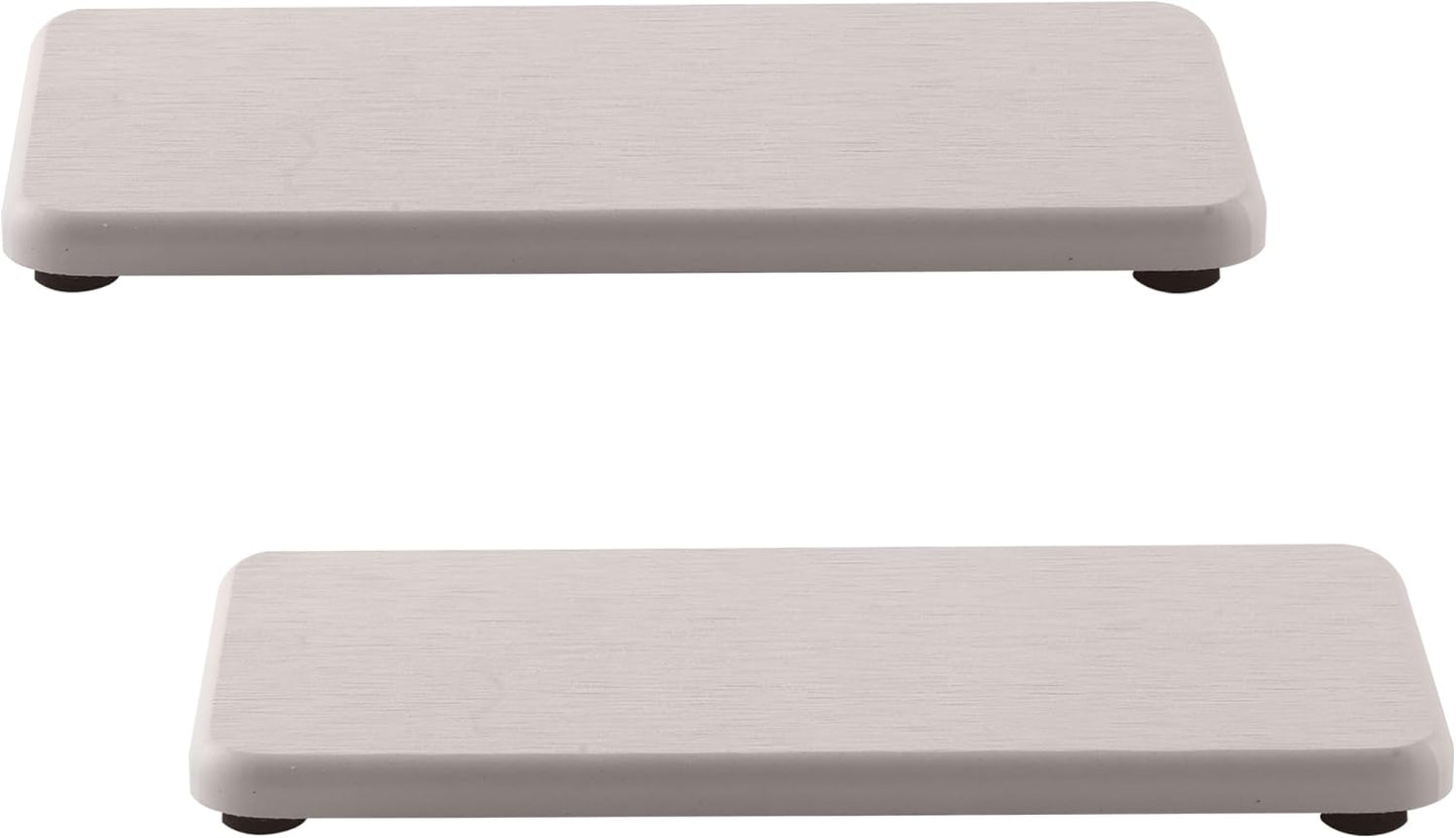 2 Pcs Water Absorbing Stone Trays, Kitchen/Bathroom Sink Soap Dish, Diatomite Tray Used for Hand Soap & Cosmetic Bottles in The Modern Home, 3.5" W x 7.1" L, White