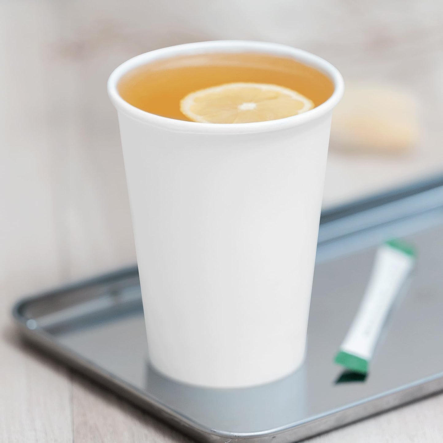 Karat 12oz Premium White Paper Hot Coffee Cups Diameter 3.54", Disposable, Leak-Resistant Double Poly-Lined, Ideal for Restaurants - Pack of 1000