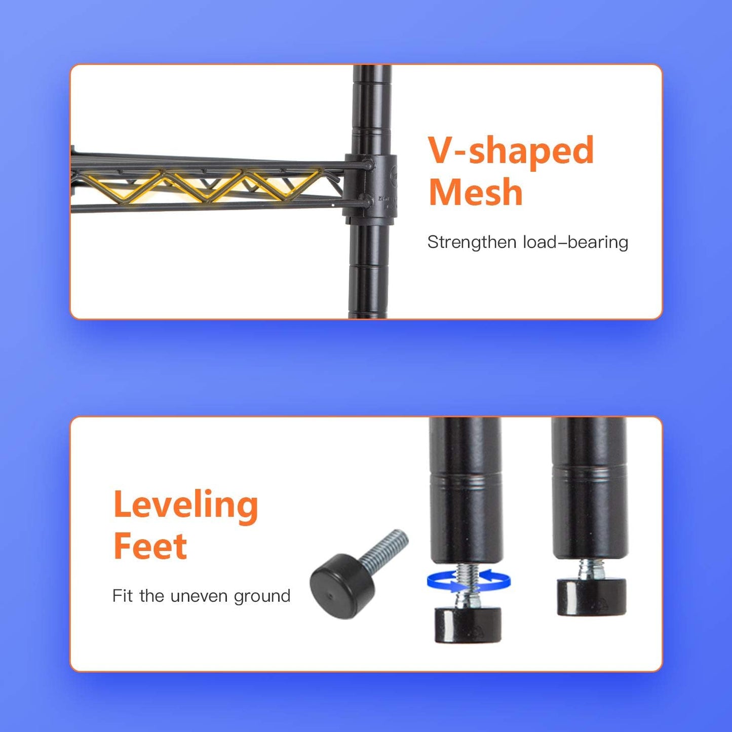 36" L×14" W×54" H Commercial Wire Shelving Unit Metal Shelf with 4 Tier Adjustable Layer Rack Strong Steel for Restaurant Garage Pantry Kitchen Garage，Black