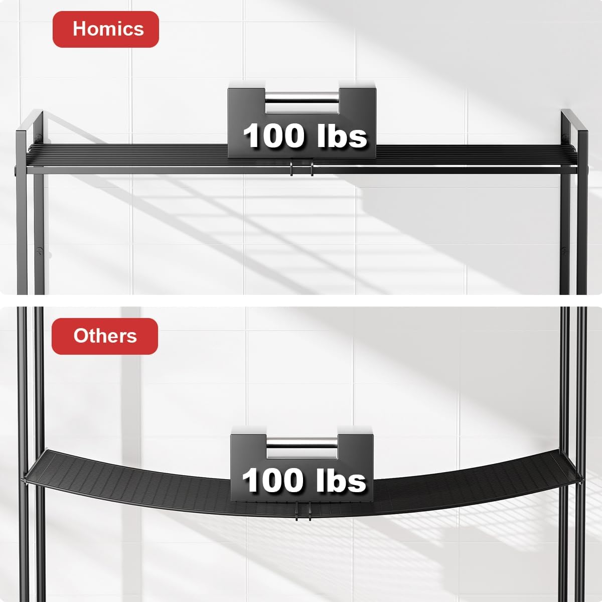 31 Inch Pot Rack Wall Mounted, 2-Tier Hanging Pots and Pans Organizer Expandable Heavy Duty Kitchen Shelves with 6 Pot Lid Holders and 12 Hooks for Kitchen Cookware Utensils Storage