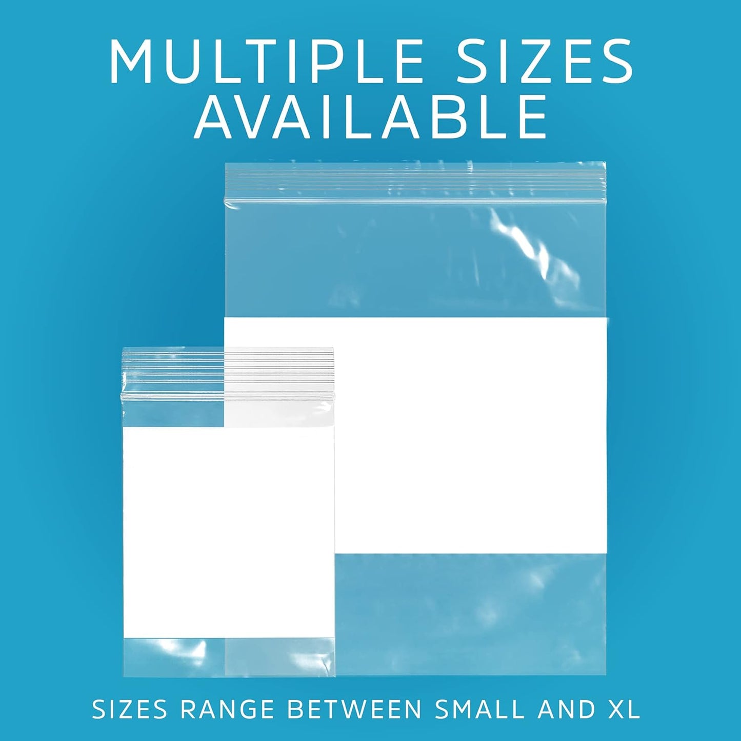 13" x 15" 2 Gallon Large Zip Bags, 2 Mil Thick Clear Plastic Reclosable Zipper Lock Bags with Write-on White Block, with Resealable Zip Top Lock for Food Storage & Office Supplies, 500 Count