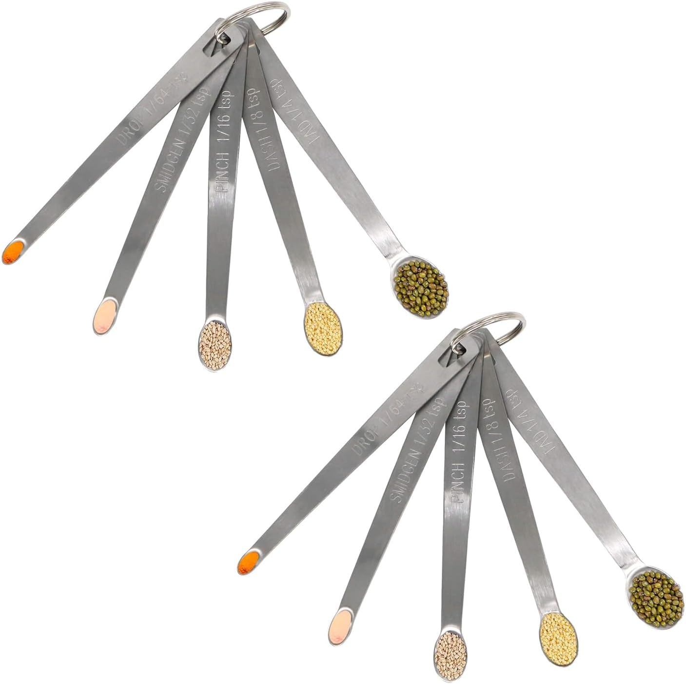 2Pack Mini Measuring Spoons Set, Heavy Duty Stainless Steel Teaspoon for Cooking and Baking, Suitable for Small Amount of Dry or Liquid Ingredients and Spices