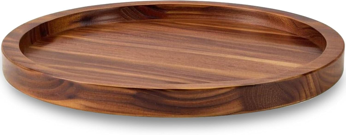 16" Acacia Wood Lazy Susan Organizer Kitchen Turntable for Cabinet Pantry Table Organization