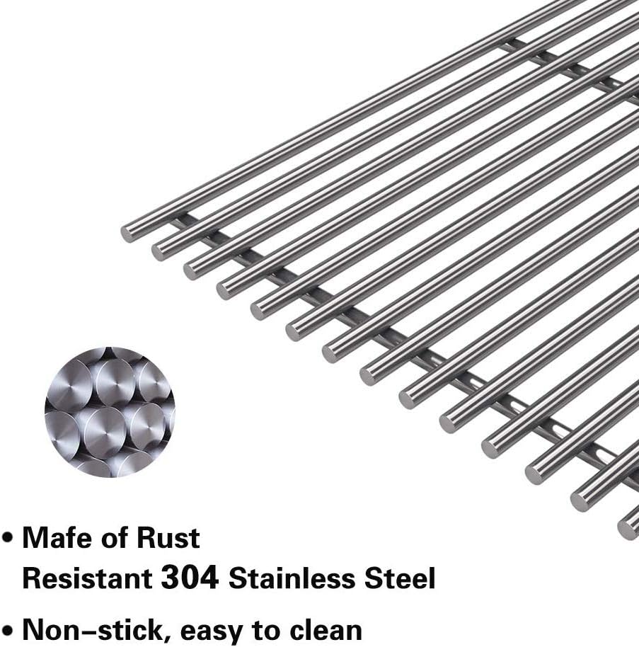 S6505A (3-Pack) 19 3/4" Stainless Steel Cooking Grid Grates Replacement for Chargriller 3001, 3008, 3030, 4000, 5050, 5252,King Griller 3008 5252 Set of 3