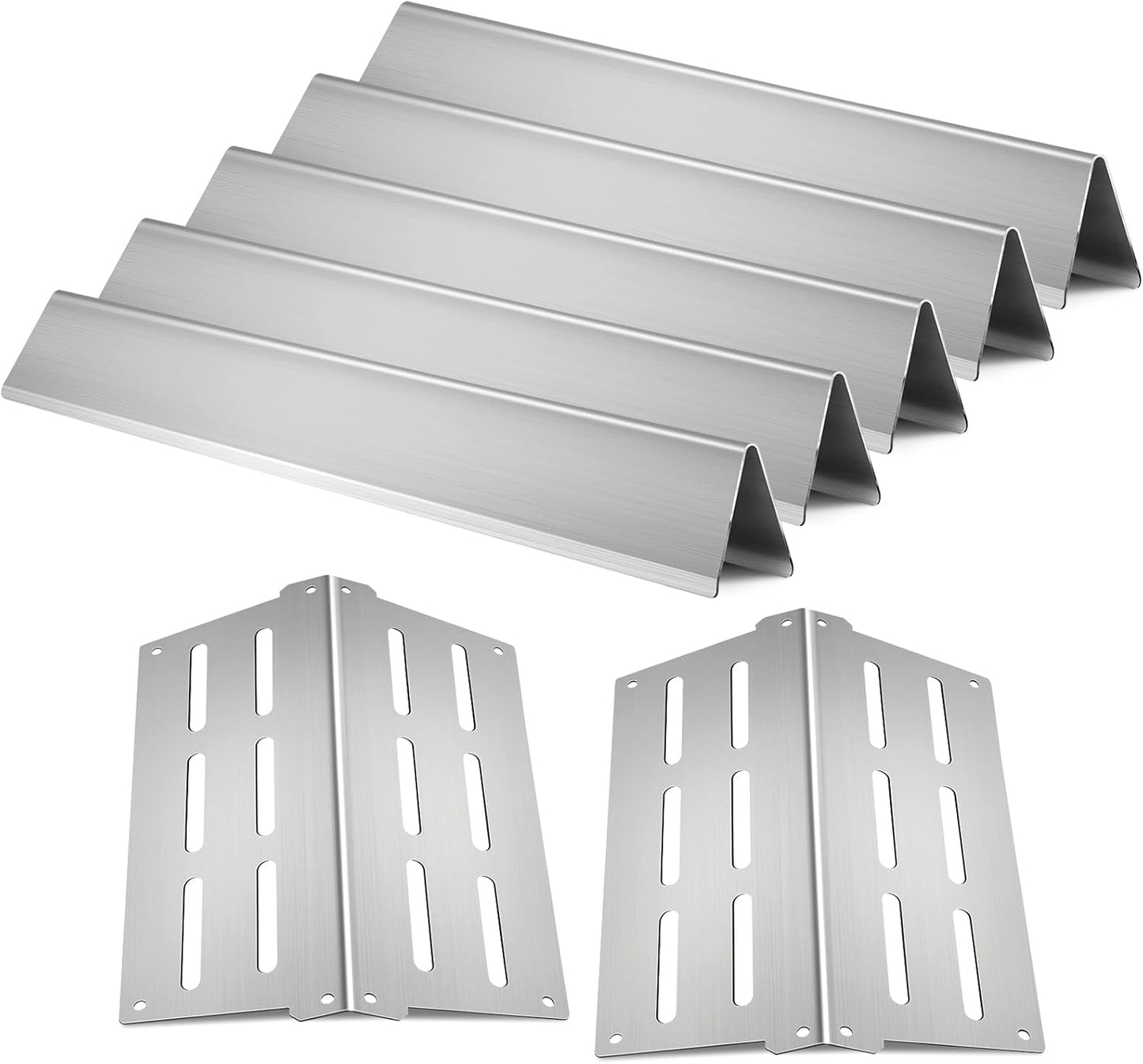 7620 Flavorizer Bars 7622 Heat Deflector for Weber Genesis Grill Parts 300 Series E/S-310 320 330 EP/cep-310 320 330 (with Front Control Knob),Stainless Steel Heat Plate