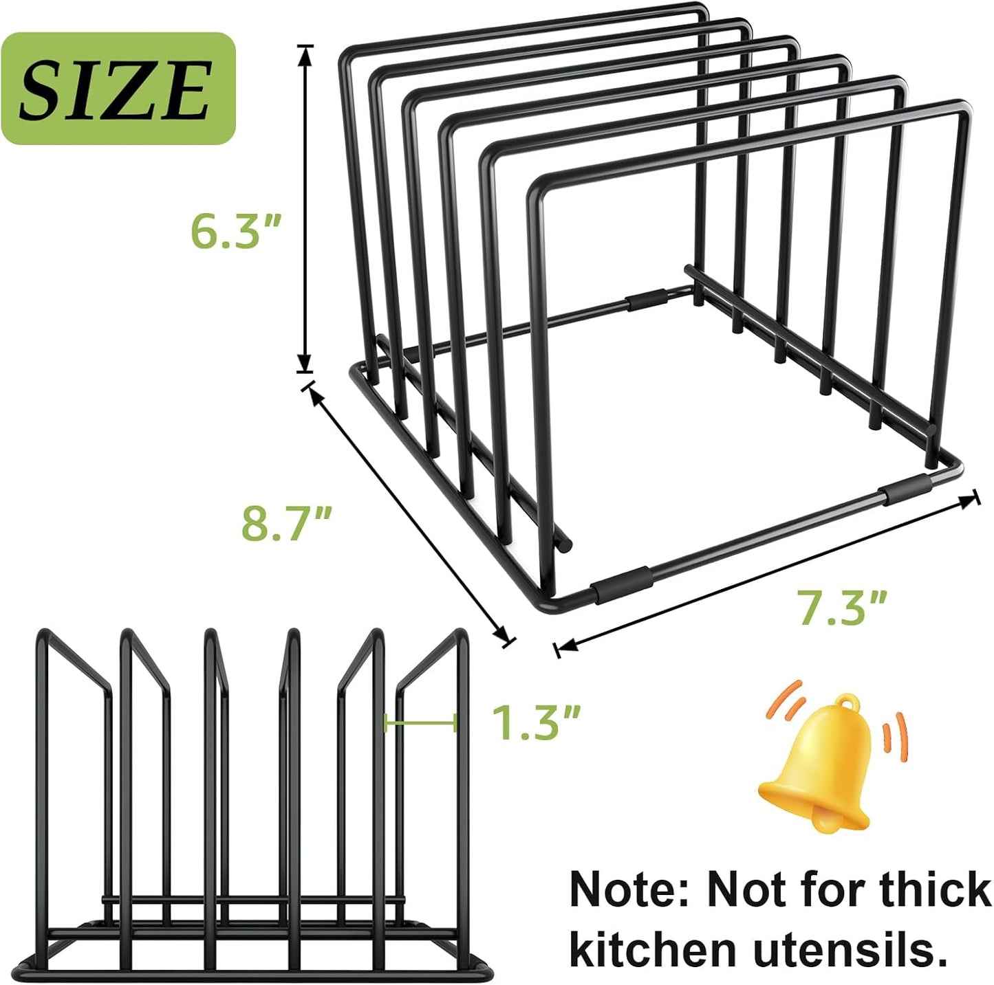 2-Pack Baking Sheet Organizer Rack – 5-Slot Bakeware & Cookie Tray Holder for Kitchen Cabinet or Countertop, Compact Stainless Steel Cutting Board Rack with Rust-Resistant Frame & Anti-Slip Feet