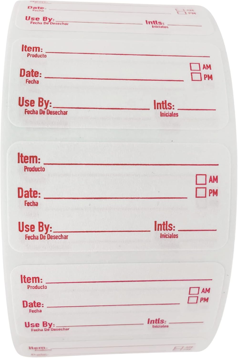 2x1 Dissolvable Food Labels (500, Red) - Writeable Material, Easy Removal, Restaurant Supplies, Kitchen Labels