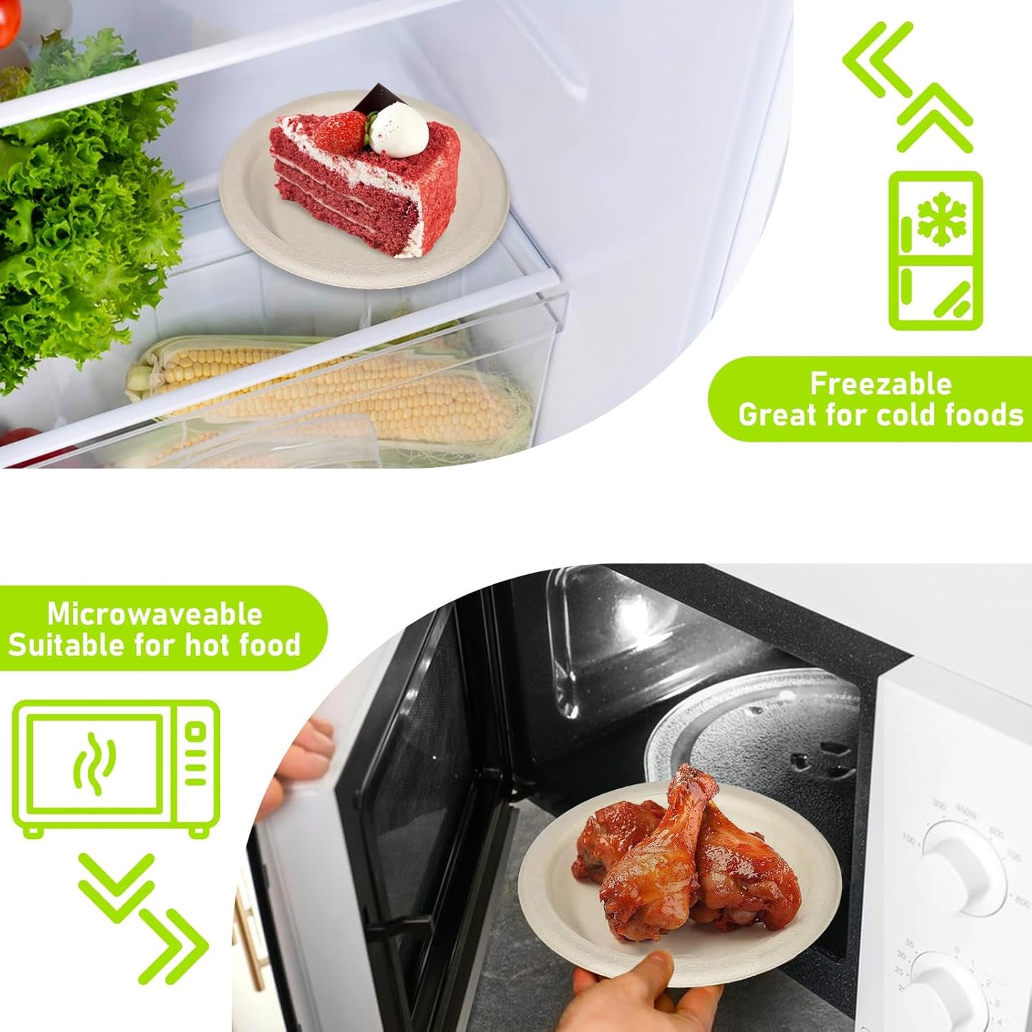 Small Eco Friendly Compostable Dessert Plates, 6 inch, 200 Pack, Sugarcane Biodegradable, Brown