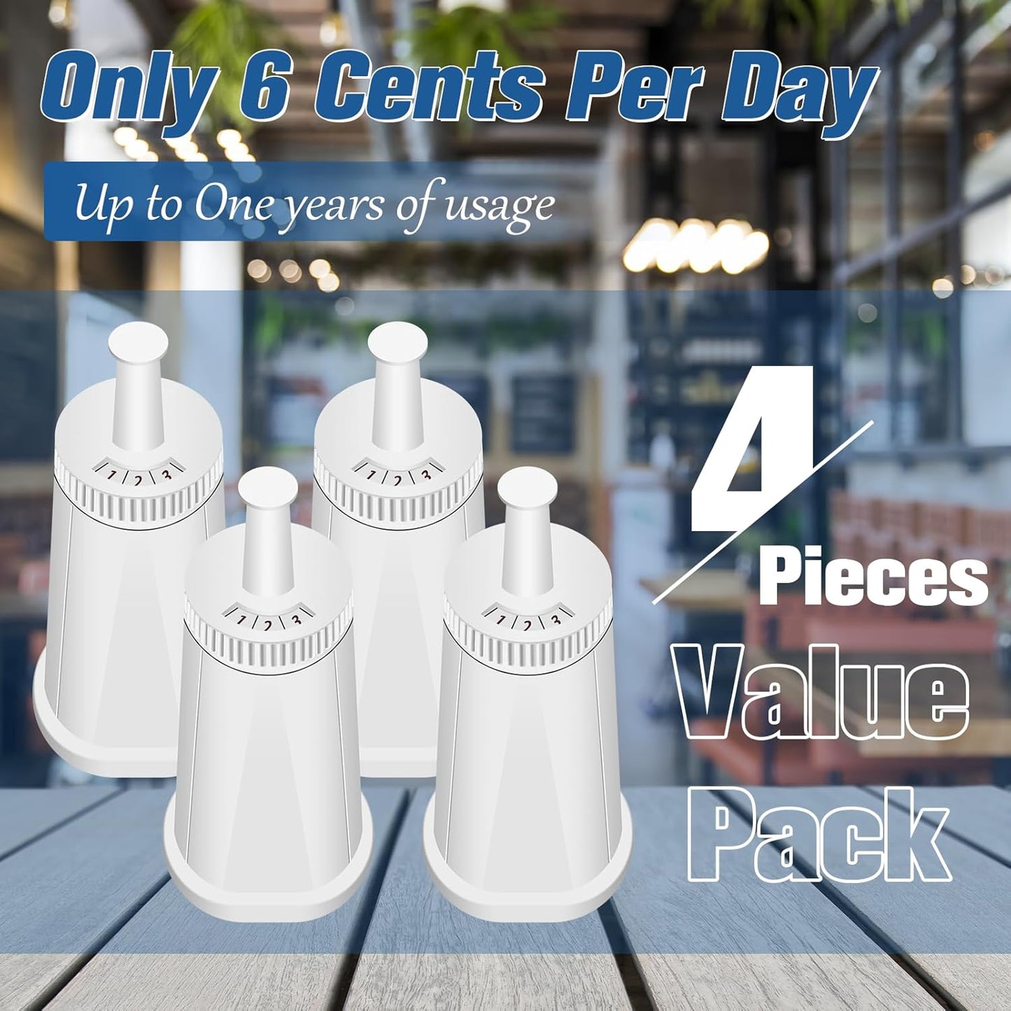 4 Pack Replacement Water Filter for Breville Espresso Machine Barista Touch Bes880, Barista Pro BES878, Oracle Touch BES990, Oracle BES980, Dual Boiler BES920 Bambino ClaroSwiss Sage by Funmit