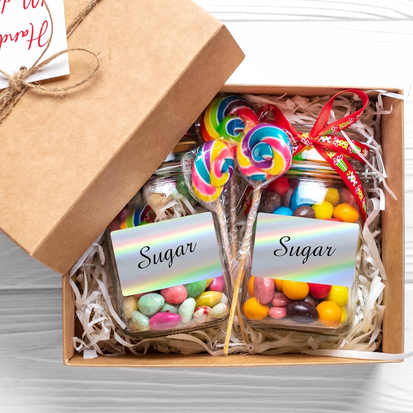 3x2 Inch Holographic Thermal Labels, Silver Thermal Sticker Labels, Rainbow Glitter Stickers for Price, Barcode, Mailing, Name, DIY Custom Logo Design, 200 Pcs/1 Roll