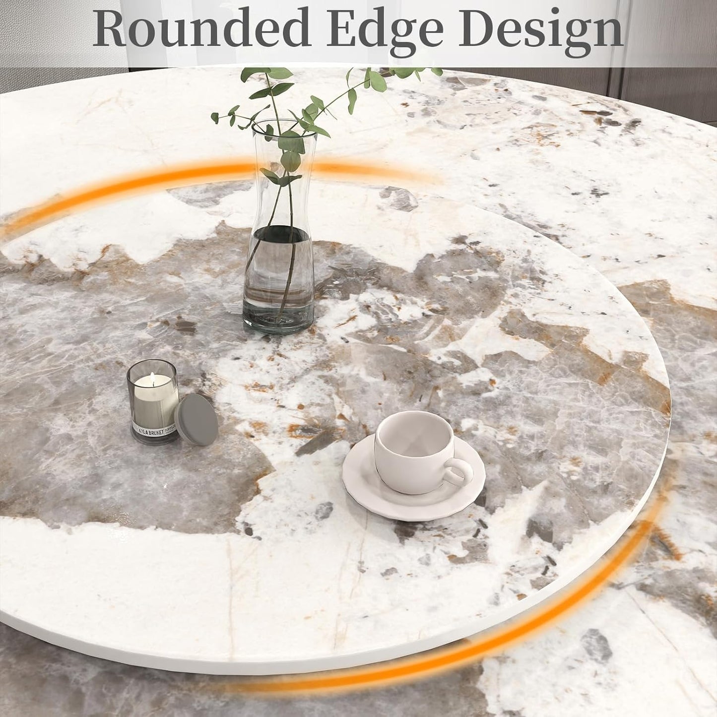 19.69" Lazy Susan for Table Top Sintered Stone Rotating Serving Tray for Dining Table, Kitchen Lazy Susan Organizer Spinning Rotating Food Server Party Centerpieces