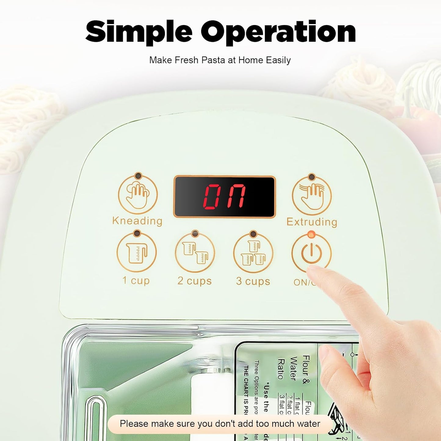 260w Automatic Pasta Machine, Electric Pasta Noodle Machine, 12 Noodle Shapes Pasta Machine With Measuring Cup,Capacity 0.6kg/ 1.32lbs,Can Make Long Noodles, Spaghetti, Macaroni. (Upgraded Version)