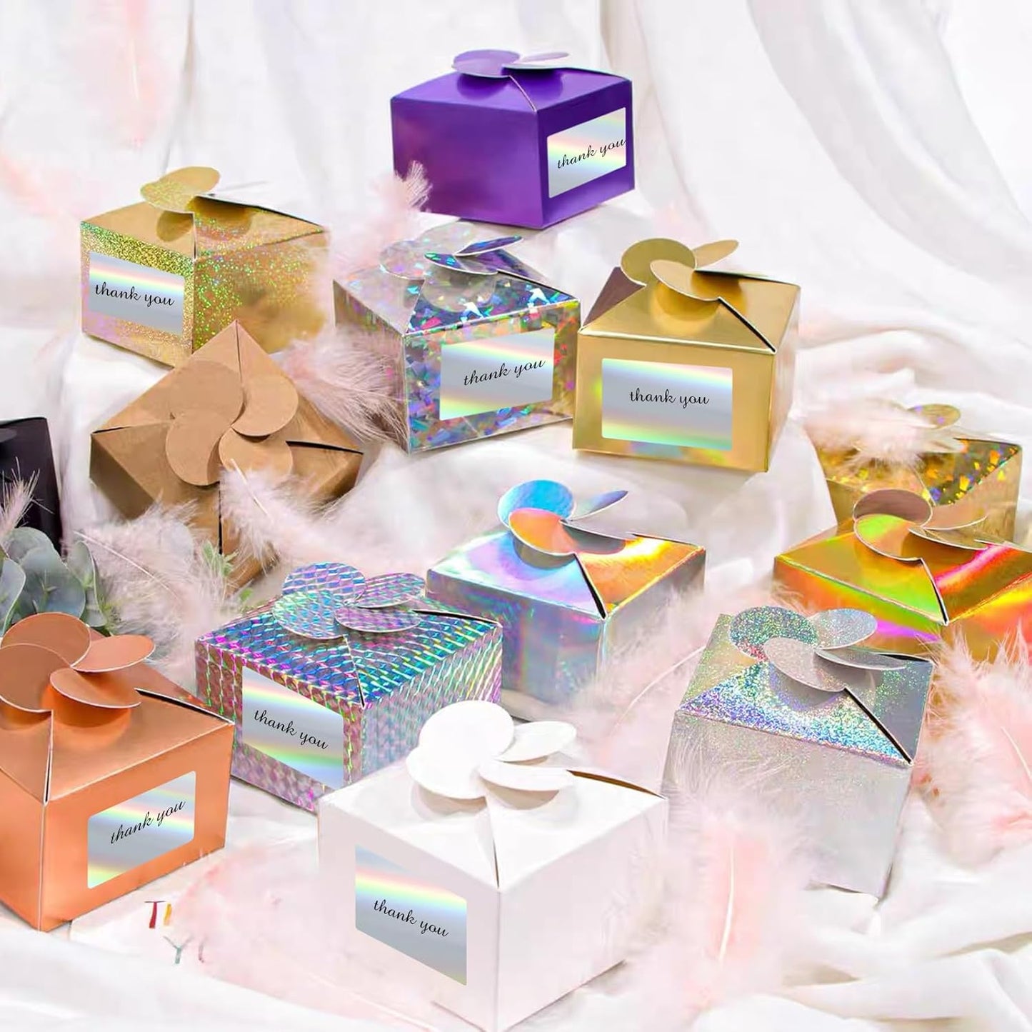 3x2 Inch Holographic Thermal Labels, Silver Thermal Sticker Labels, Rainbow Glitter Stickers for Price, Barcode, Mailing, Name, DIY Custom Logo Design, 200 Pcs/1 Roll