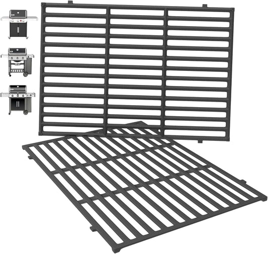 66095 Genesis II GS4 Grill Grates for Weber 3 Burner Genesis 2 GS4 Grill Replacement Parts Weber Genesis II/II LX 300 SER II E310 E315 Accessories 66805 66802 Genesis 300 (2022 YRS) Cast Iron 18.8''L