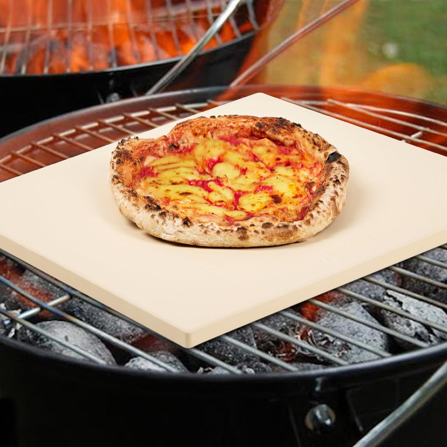 Professional Pizza Stone for Oven – 13.8x17.7 Inch Cordierite Baking Stone Board, Grill & BBQ Safe, Heavy Duty for Perfect Crust (35x45cm)