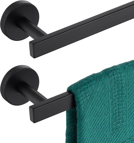 32 Inch Bath Towel Bar Bathroom Towel Rack Kitchen Towel Holder Long Towel Rails Wall Mounted SUS304 Stainless Steel 2 Pack Matte Black AN4001MB-L32-P2