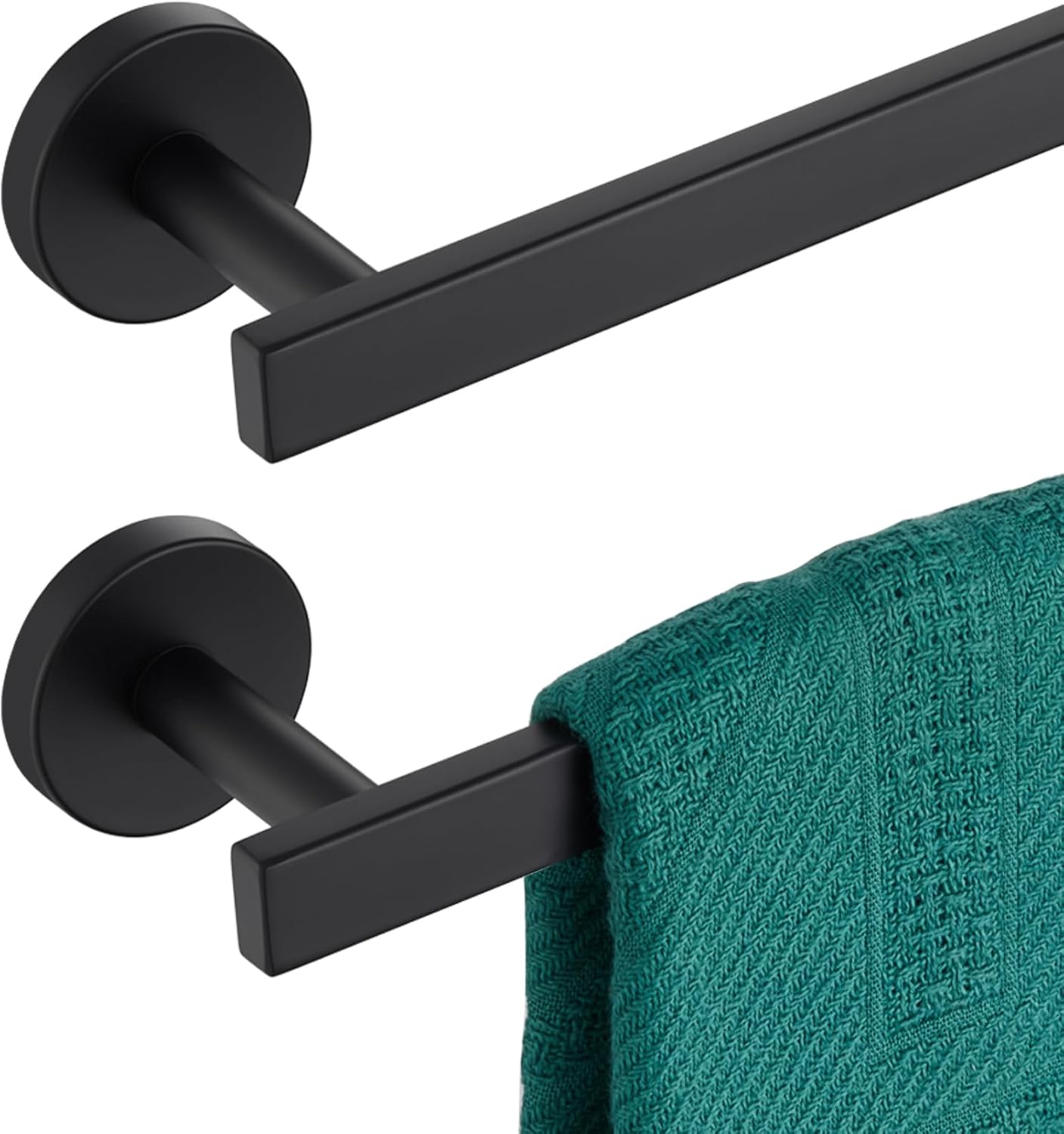 16 Inch Bathroom Towel Bar Bath Towel Rack Kitchen Towel Holder Towel Hanger Wall Mounted SUS304 Stainless Steel 2 Pack Matte Black AN4001MB-L16-P2