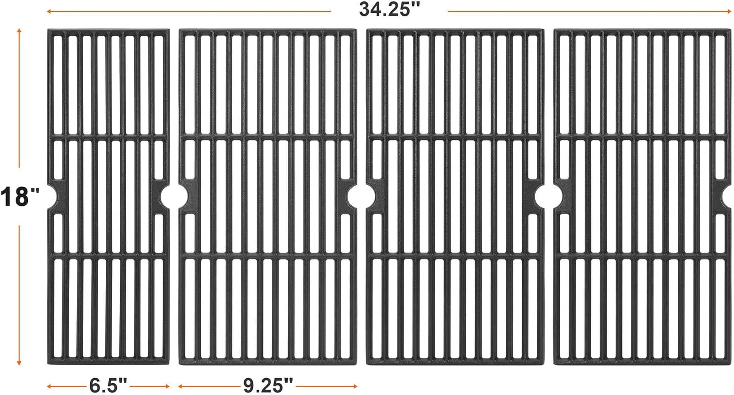 DELSbbq Cast Iron Grill Grates for Charbroil Performance 6 Burner Grills 463245917 463238218 463276517 463276617 463277918 466245917, Cooking Grids Replacement for G470-0002-W1 G470-0003-W1