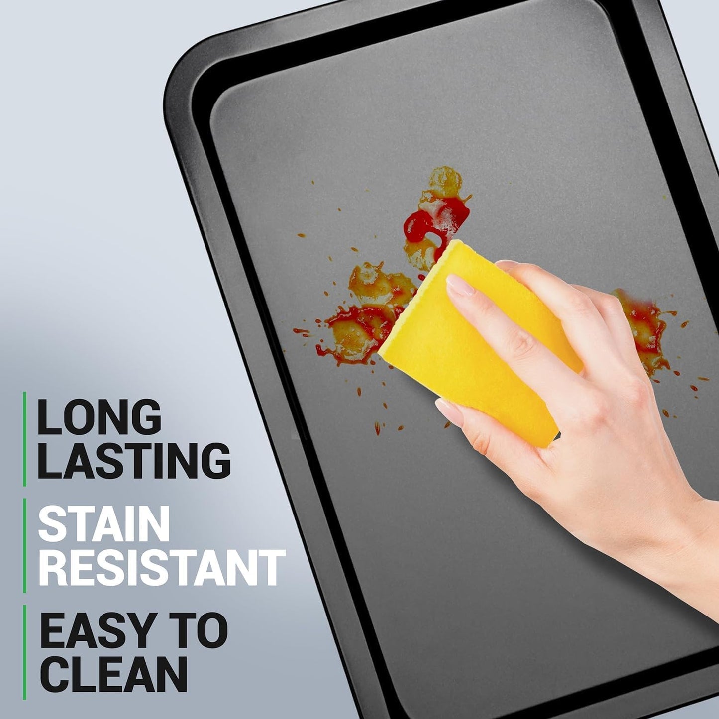 10-Piece Kitchen Oven Baking Pans - Deluxe Carbon Steel Bakeware Set with Stylish Non-stick Gray Coating Inside and Out, Dishwasher Safe & PFOA, PFOS, PTFE Free - NutriChef