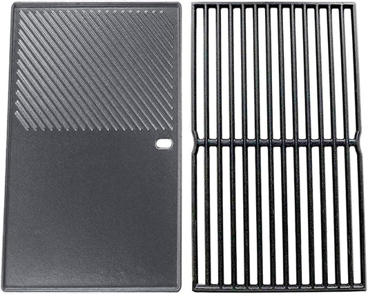 Shengyongh CC7522 (2-Pack) 15 Inch Cast Iron Grates and Griddle Replacement for Weber 7522 7521 Genesis Silver A Spirit 210 Spirit e210 Spirit 500 Parts