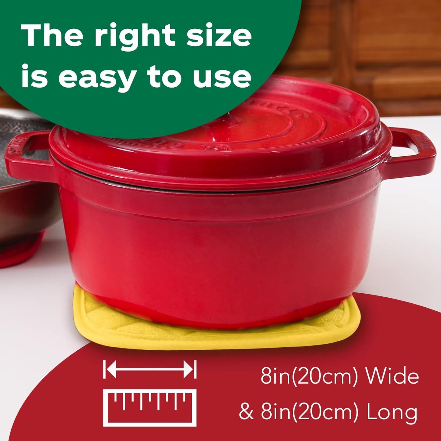 Joyhalo 6 Pack Pot Holders for Kitchen,Cotton Oven Holder with Great Heat Resistance,Non Slip Hot Pads for Kitchen Clearance,Yellow