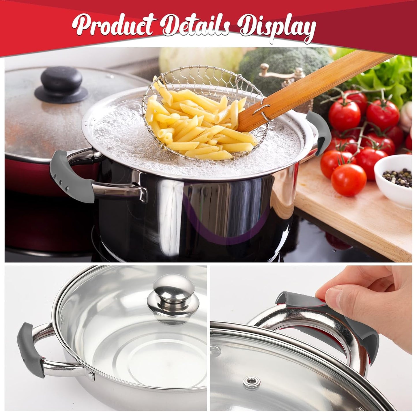 2 Pcs Cast Iron Handle Cover, Silicone Hot Handle Holder, Heat Resistant Cast Iron Skillet Handle Covers Potholder for Frying Pans and Griddles Kitchen Supplies