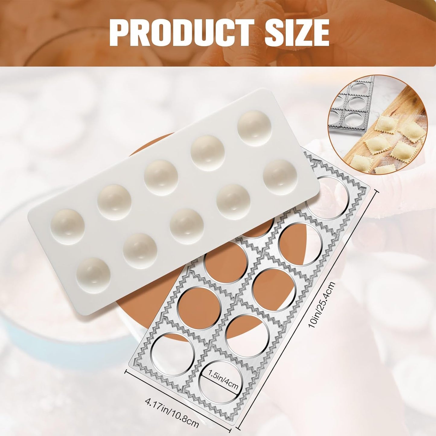 14 Pieces Pasta Making Tools Set, Ravioli Mold Set, Ravioli Maker with Roller Wheel, Ravioli Cutter Set with Wooden Handle, Pasta Making Kit for Ravioli Press Mold. Suitable for Home and Beginners