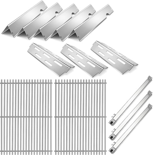 Stainless Steel 66095 Grill Grates 66032 Flavorizer Bars for Weber Genesis 2 Grill Parts 66795 Heat Deflector 3pcs Burner Tubes for Weber Genesis ii E310 E330 S330 S335 GS4 Replacement Parts