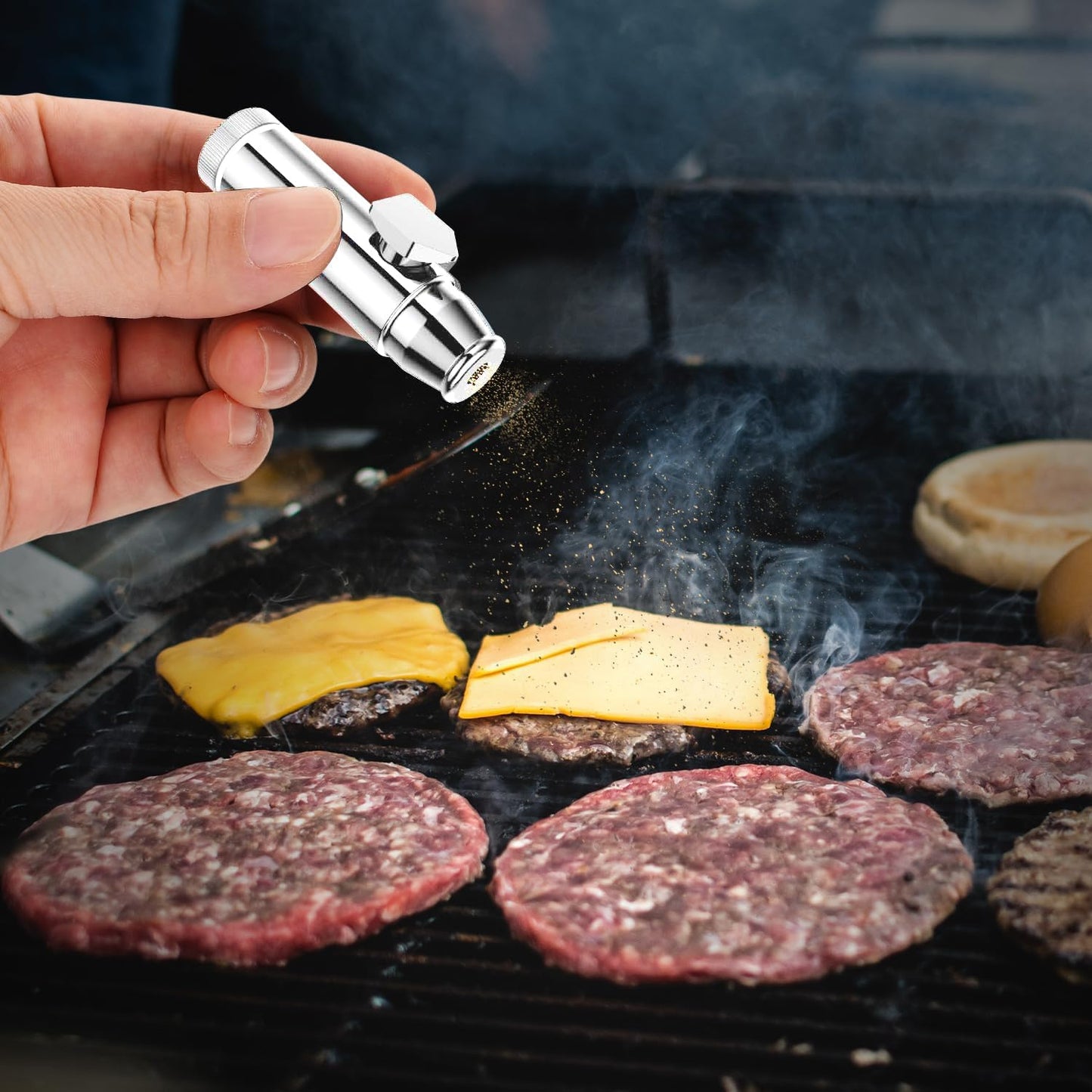 3 Pack NTIERA Mini Pepper Shaker,Premium Metal SnufBullet Spice Dispenser and Sweetener Portable Travel Storage (Anodized Aluminum)