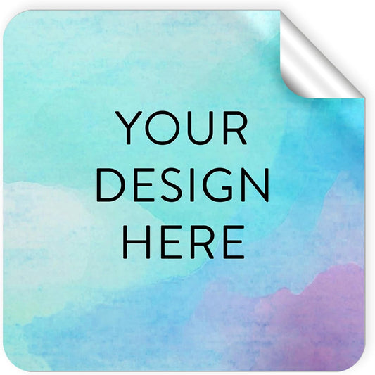 100 Custom Vinyl Stickers - Upload Your own Image, Text, Design, Logo - Personalized Logo Labels for Handmade, Packaging, Bottle, Jars, Candle, Brand Stickers (Sky Blue, 2x2 Square)