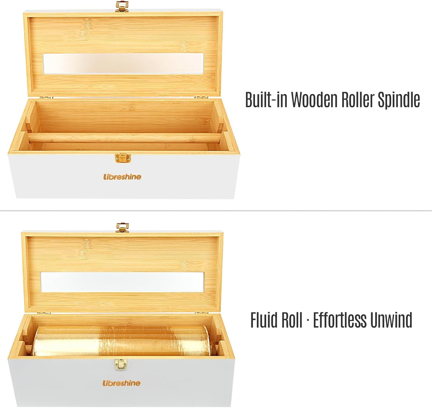 12" White Commercial Foil & Plastic Wrap Dispenser Organizer w/Cutter & Roller - Heavy-Duty XL Holder Fits 3000ft Film, 1000ft Foil Rolls, Costco-Sized - Kitchen, Restaurant Storage