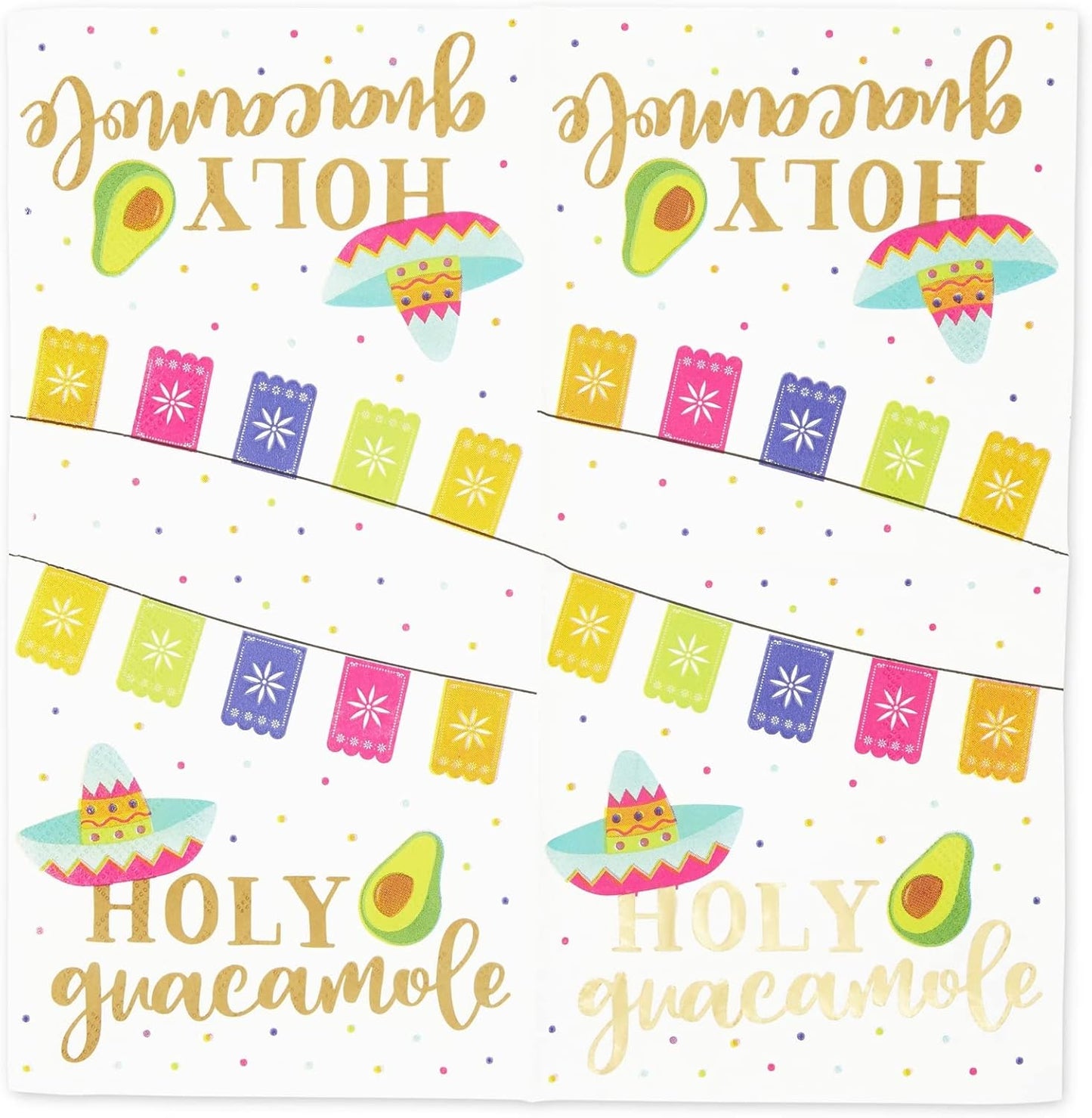 100 Pack Mexican Fiesta Napkins for Cinco de Mayo Party Supplies, Taco Fiesta Decorations in 4 Designs (5x5 In)