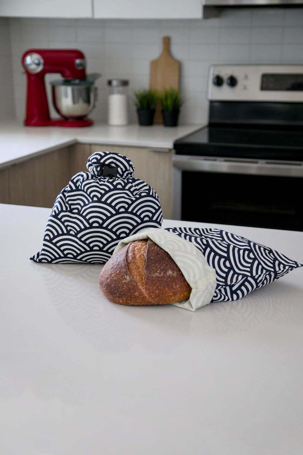 2 XL Beeswax Bread Bags for Homemade Sourdough, Produce, Sandwiches & Lunchbox Use - Reusable Bread Storage Bags, Washable (2-Pack)