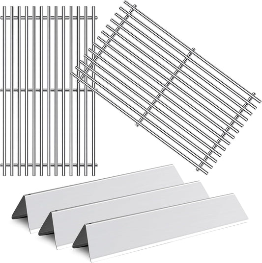 7637 7635 Grill Grates Replacement Flavorizer Bars for Weber Spirit Grill I Spirit II E-210, S-210, E-220, S-220, 17.5” Stainless Steel Cooking Grid BBQ Grill Parts 2 Burners Spirit 200 Series