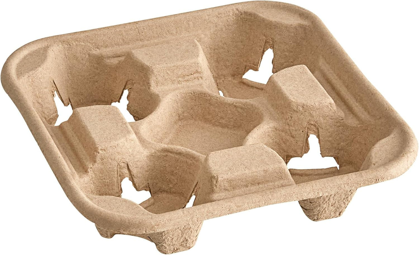 4 Cup 8 oz. - 32 oz. Drink Carriers & Paper Cup Holder (25 Pack) For Disposable Cups, Delivery Carrier- To Go - Coffee Drinks or Iced Drink Molded Fiber [25 Case Pack]