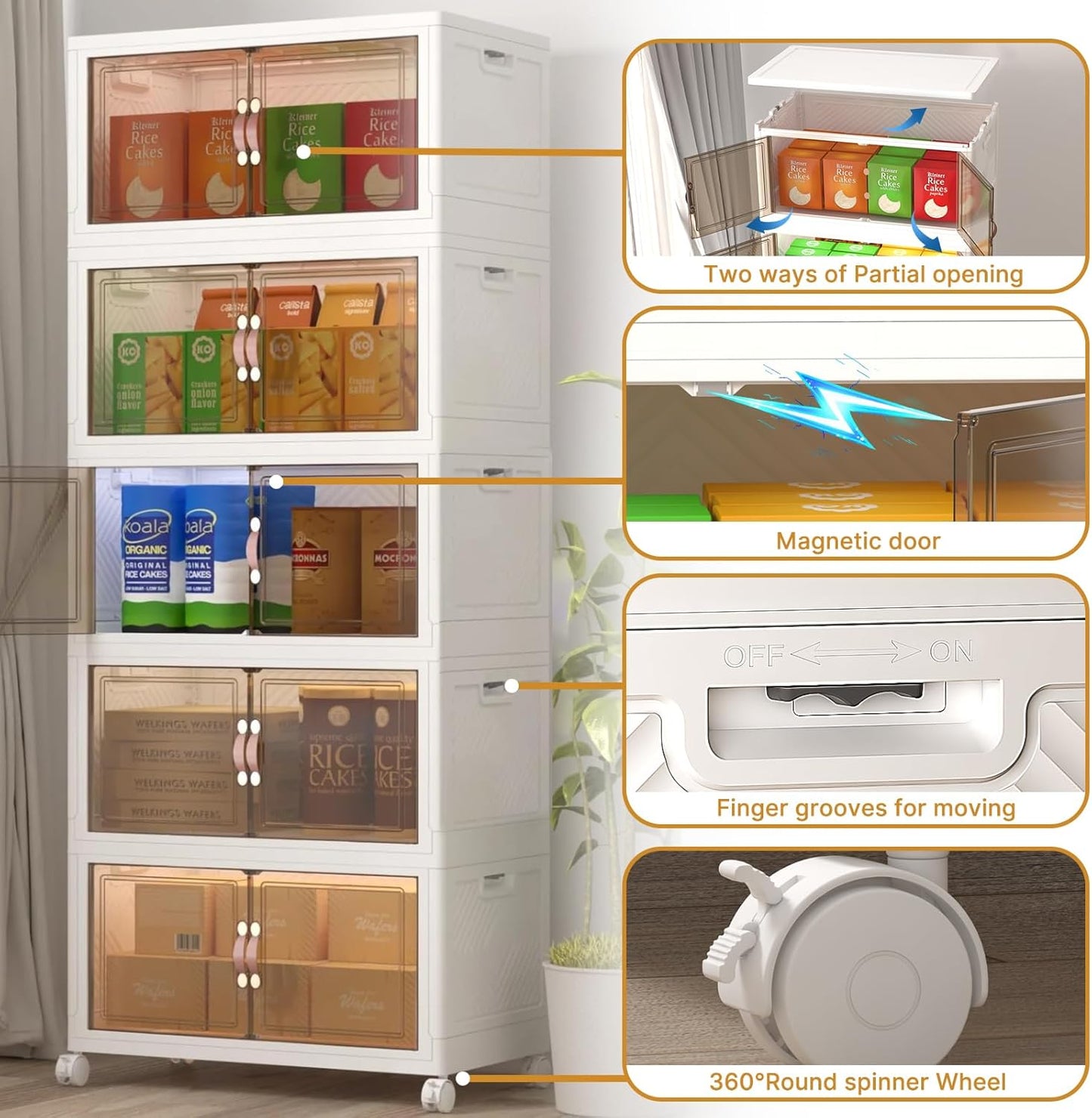 Extra Large Stackable Storage Bins with Lids and Wheels, Foldable Collapsible Closet Organizers,360QT-120QT/30GAL*3Pack Plastic Stackable Storage drawers for bedroom Dorm