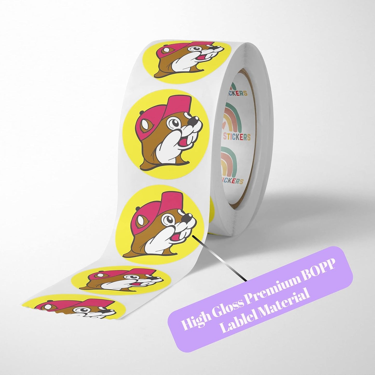 150 Custom Circle/Square BOPP Roll Labels- Personalized Stickers for Business Logo, Party, Wedding Favor, Baby Shower-Any Design Text + Image, Matte/Gloss Finish (3 Inch Square)