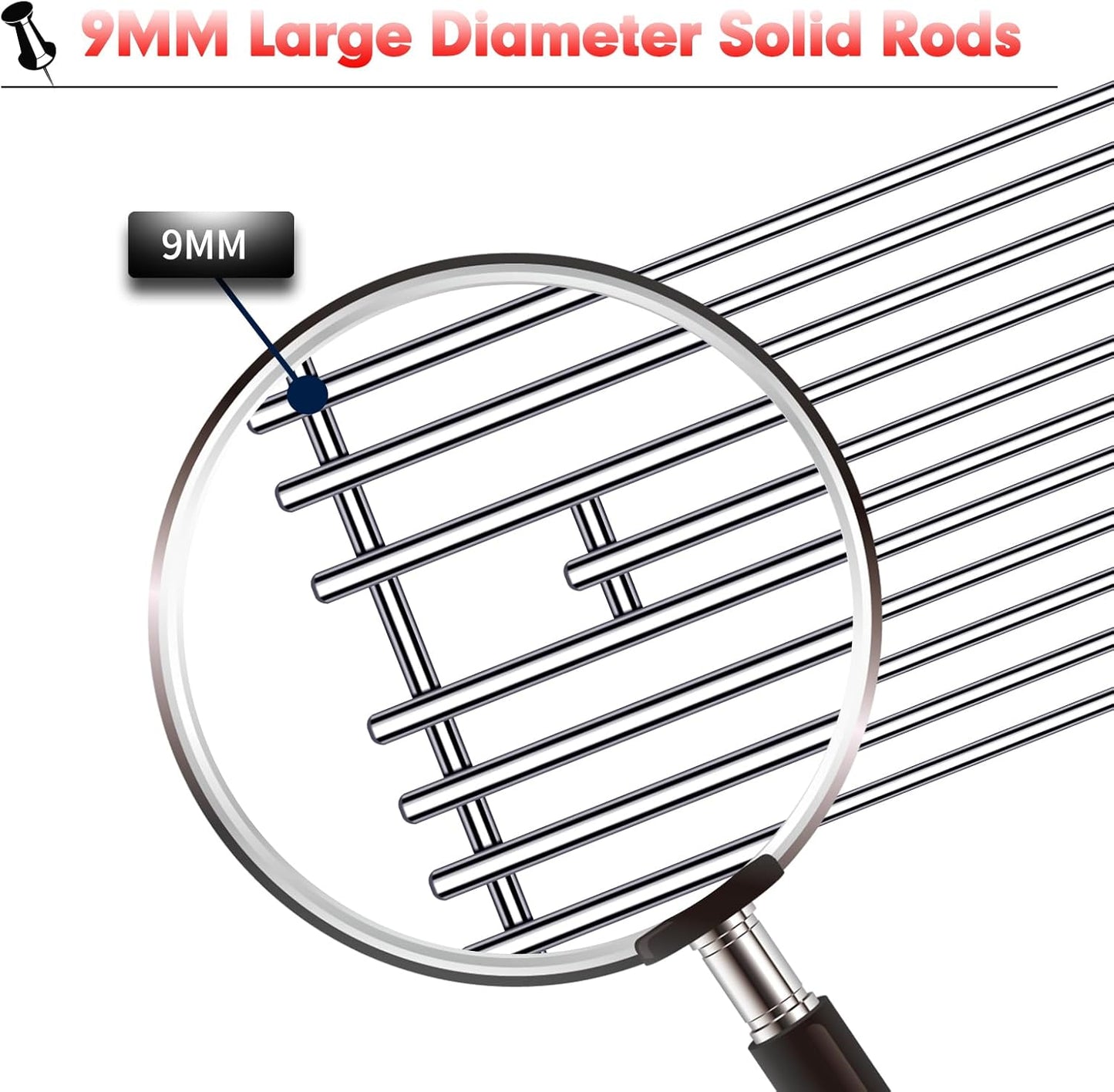 9MM 16517 Grill Grates Replacement for Bull Grill Replacement Parts, BBQ Bull Angus 4 Burner 47628 47629, Steer Premium 69008, Lonestar 87049, Bull Outlaw 26038 26039, Stainless Steel Grids