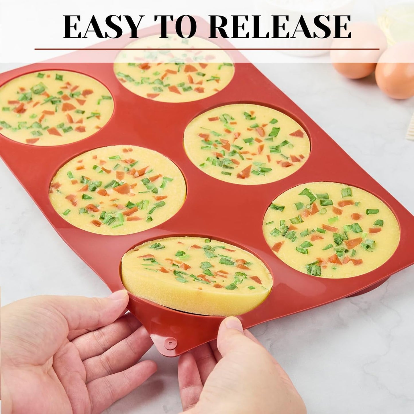 2 Pack Silicone Egg Mold for Breakfast Sandwiches, 4 Inch Non-Stick Jumbo Muffin Top Pan Round Baking Mold for English Egg Muffin, Hamburger Bun, Whoopie Pie