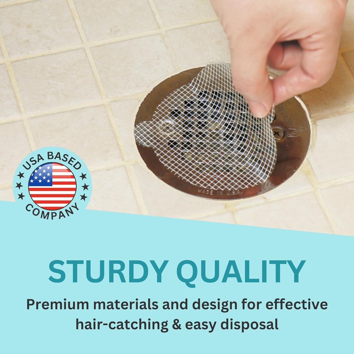25 Pack, Disposable Shower Drain Hair Catcher Mesh Stickers