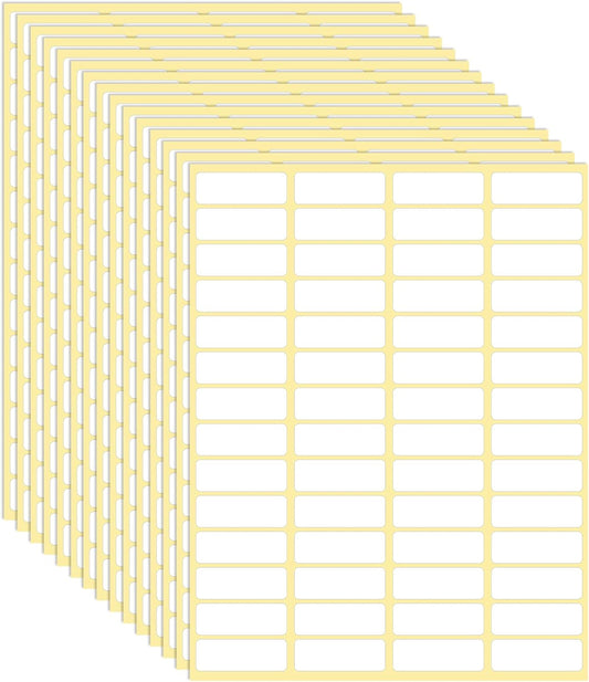 1680 Pcs Rectangle Labels 0.5" x 1.5" White Writable Name Label Stickers Blank Paper Stickers Self-Adhesive File Folder Labels for Document Bottle Cup School Office Classification