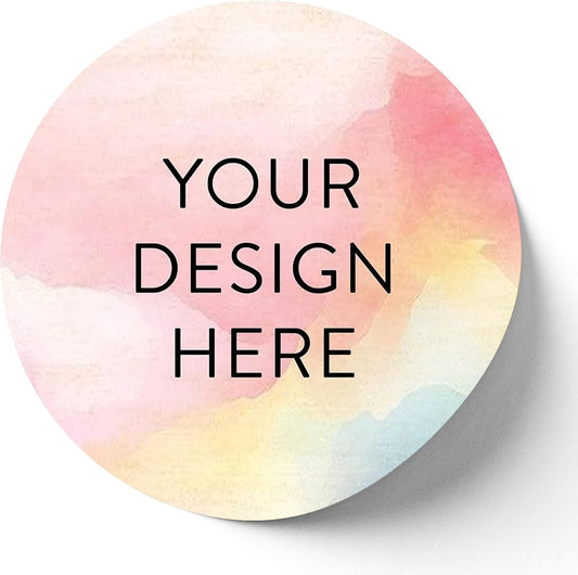 100 Custom Vinyl Stickers - Upload Your own Image, Text, Design, Logo - Personalized Logo Labels for Handmade, Packaging, Bottle, Jars, Candle, Brand Stickers (Watercolor, 6x6)