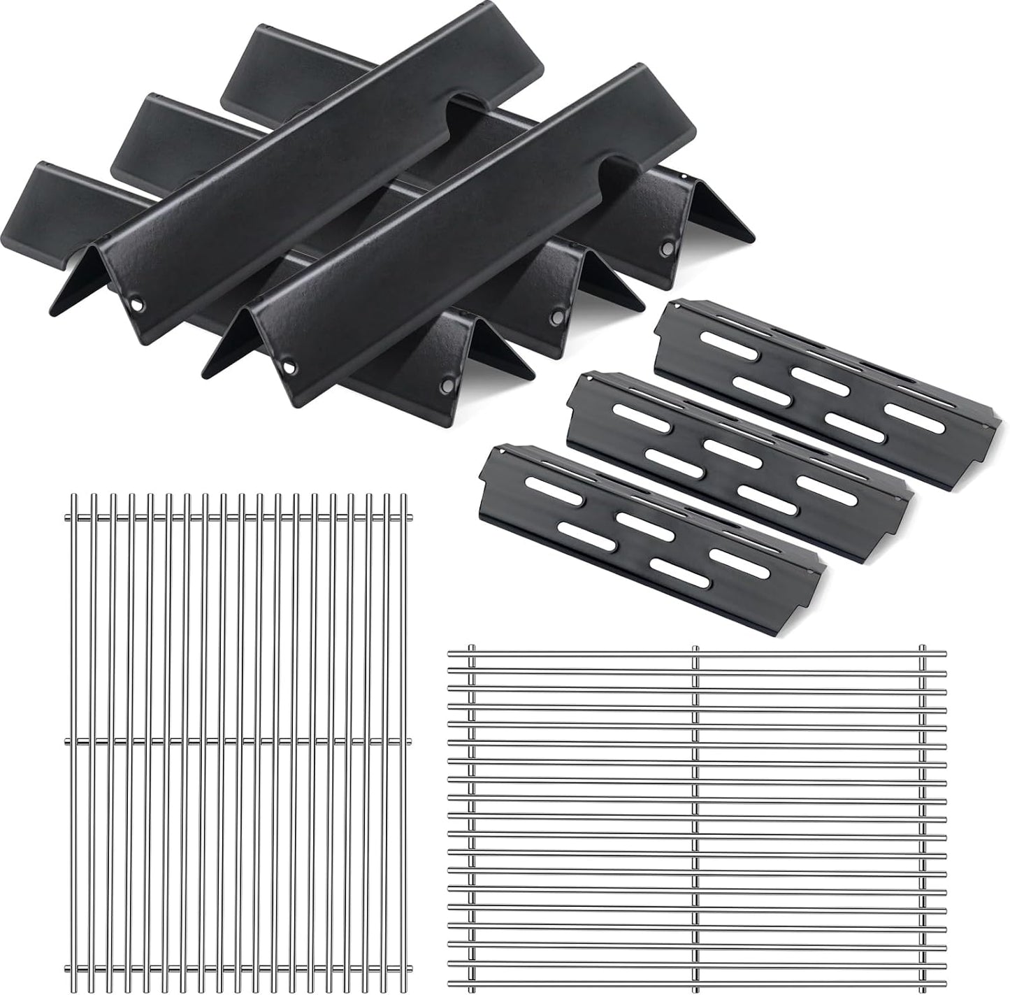 66095 Grill Grates with 66032 Flavorizer Bars for Weber Genesis 2 grill parts 300 Genesis II LX 300 Series ,Heat Deflector And Cooking Grids Replacement Parts For Weber Genesis ii E-310 E-315 S-335