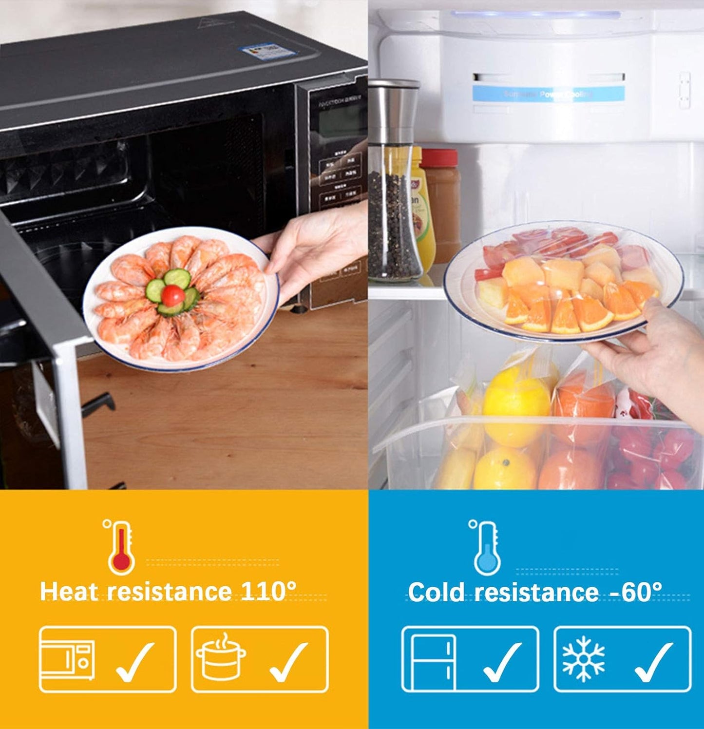 Plastic Cling Wrap Refillable Food Wrap Stretch Clear Cling Wrap 12 Inch×328 Ft (Only Cling Wrap)